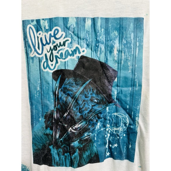 Freddy Krueger Nightmare on Elm Street Halloween "Live your Dream" Blue T Shirt - Picture 8 of 14